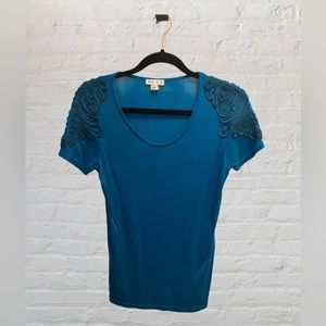 REISS Vintage Teal Top, Size XS